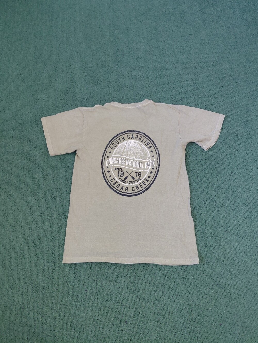 South Carolina Cedar Creek Congaree National Park Travel Khaki/Tan T Shirt Sz Me
